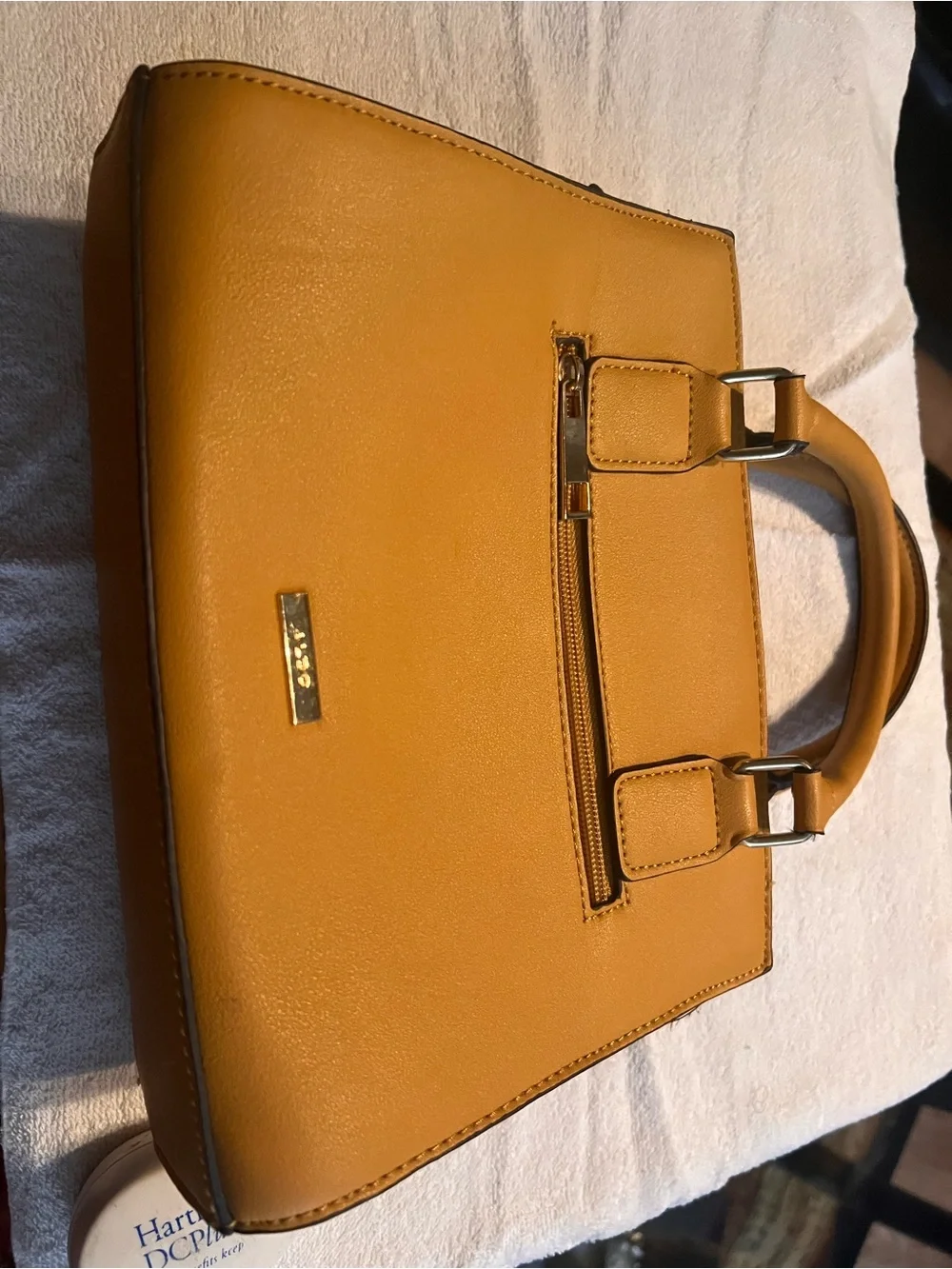 Aldo Brown Satchel with Silver Padlock Accent